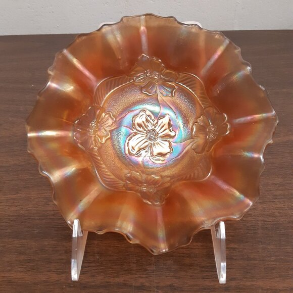 Vintage Carnival Glass Snack Bowl - Picture 1 of 5
